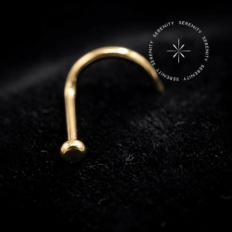 TN1598 - Nostril Chapinha Lisa - Titânio Revestido de Ouro 18k — foto 1