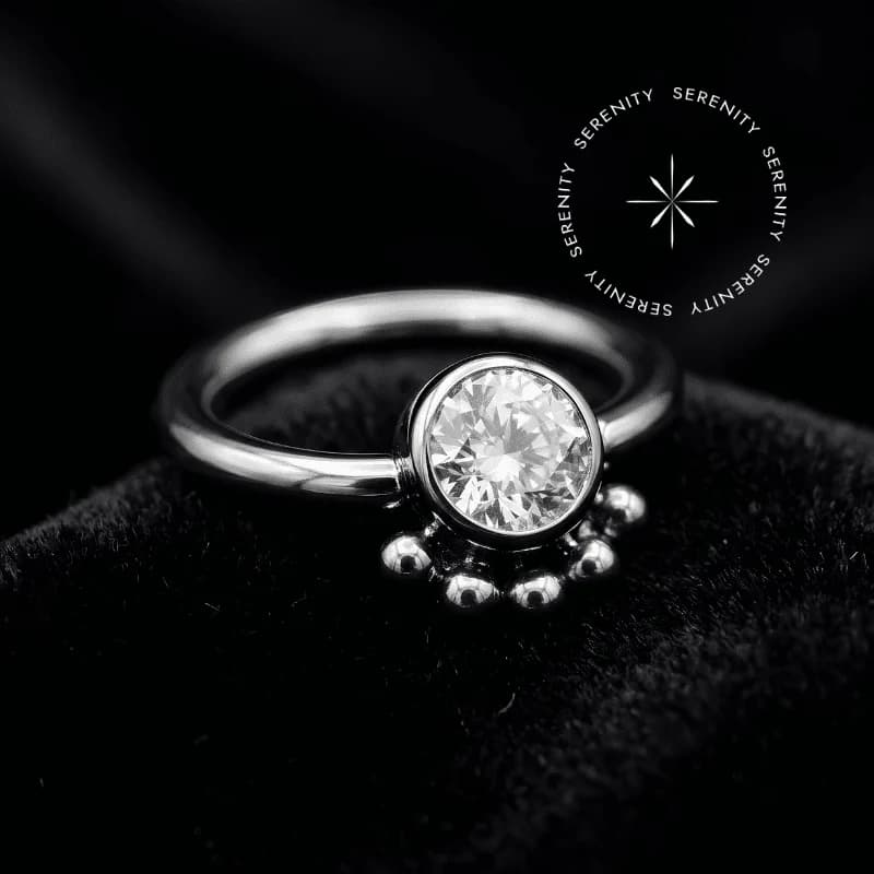 TN246 - Piercing Captive com Zircônia - Titânio Grau Implante ASTM F136 — foto 1