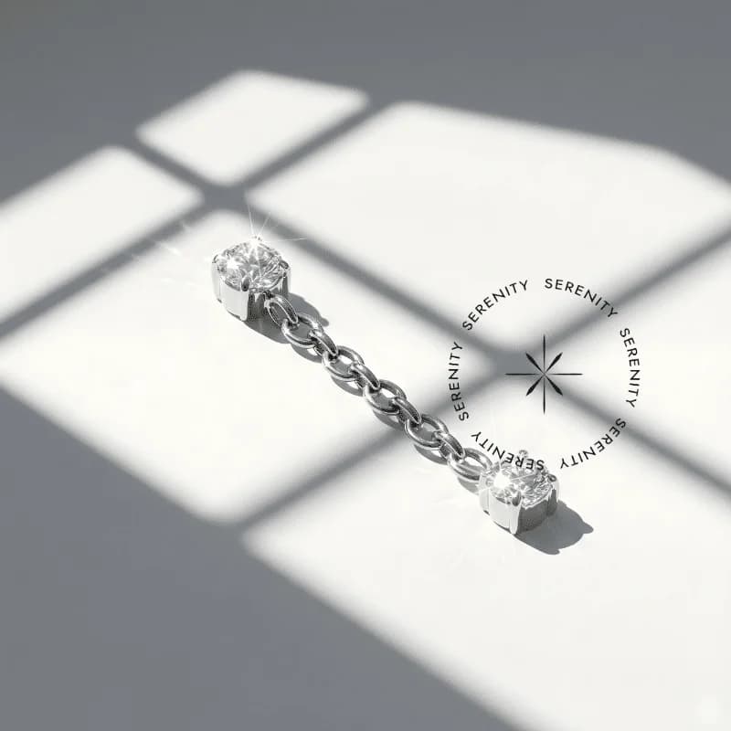 TN746 - Topo Cravejado com Corrente e Ponto de Luz - Titânio Grau Implante (ASTM F136) — foto 1