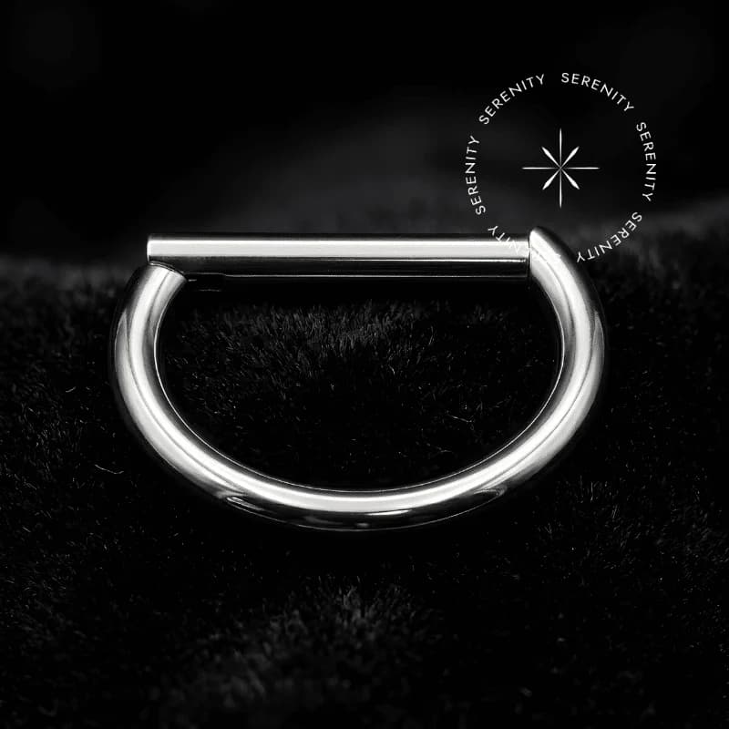 TN440 - Argola Clicker D - Ring Segmento Haste Reta - Titânio Grau Implante (ASTM F136) — foto 1