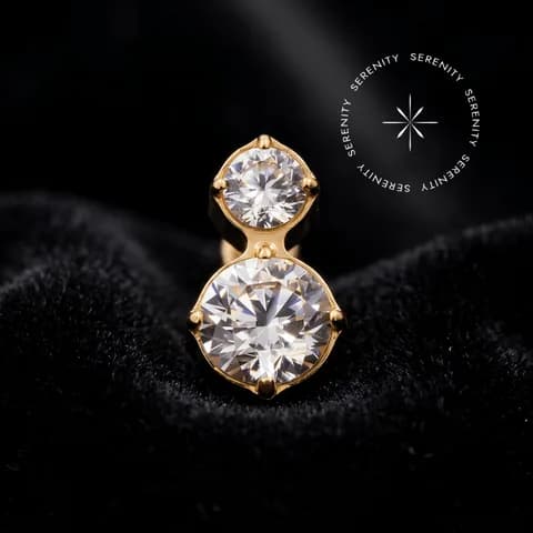 TN2290 - Topo Cravejado Duplo - Titânio Revestido de Ouro 18k