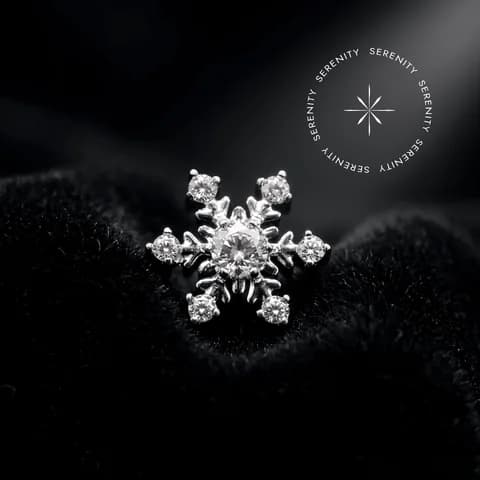 TN832 - Topo Cravejado Floco de Neve - Titânio Grau Implante (ASTM F136)