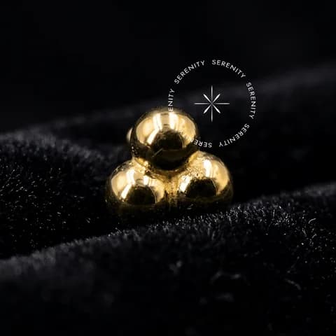 OR78 - Topo Micro Trinity Esferas - Ouro 18K Maciço