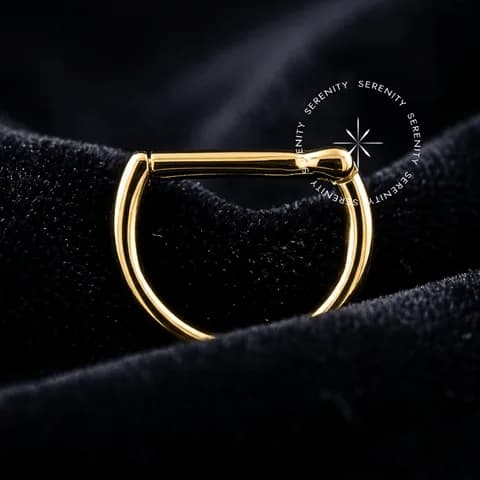 OR57 - Piercing Argola D Ring Segmento - Ouro 18k