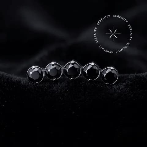 TN2328 - Topo Cluster Cravejado com Zircônias Pretas - Titânio Grau Implante (ASTM F-136)