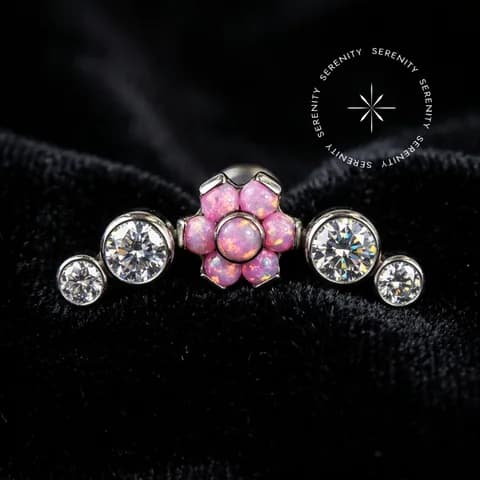 TN 2190 - Topo Cluster Flor Cravejada - Titânio Grau Implante (ASTM F136)