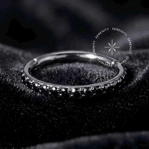 TN291 - Argola Clicker Lateral Zircônia Premium Black - Titânio Grau Implante (ASTM F136)