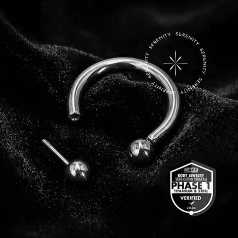 TT37 - Argola Ferradura Push Pin - Titânio Mill® ASTM F136