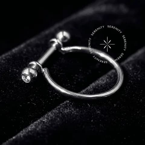 TN658 - Piercing Conch Haste Reta - Titânio Grau Implante (ASTM F136)