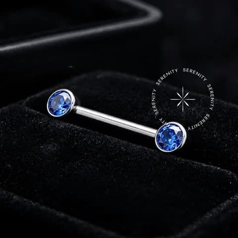 TN431 - Nipple Zircônia Flat (Azul Claro e Escuro) - Rosca Interna Titânio