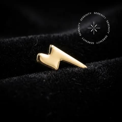 TN1335 - Topo Raio Liso - Titânio Revestido de Ouro 18k