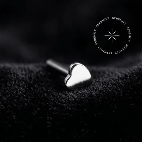 TN116 - Haste Labret com Disco Decorado (Coração/Estrela) - Titânio Grau Implante (ASTM F136)