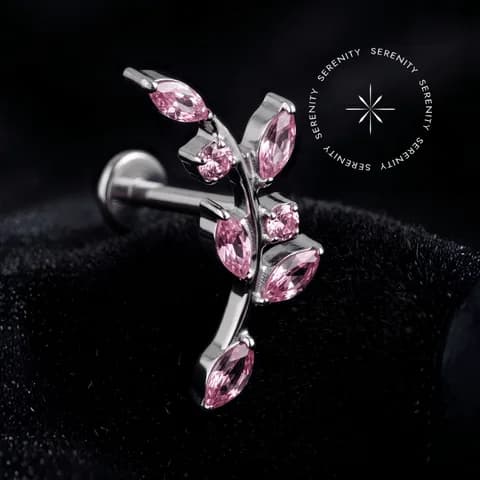 IS3891 - Topo Ramo Cravejado Rosa - Titânio Grau Implante (ASTM F136)