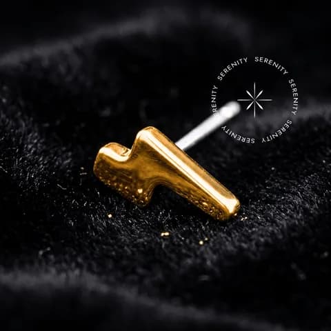 TN1902 - Topo Raio Push Pin - Titânio Revestido de Ouro 18k