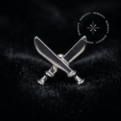 TN1277 - Topo Espadas Cruzadas - Titânio Grau Implante (ASTM F-136)