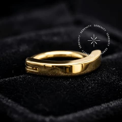 TN1280 - Piercing Umbigo Belly Clicker Liso - Titânio Revestido de Ouro 18k