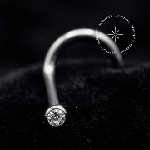 TN236 Piercing Nostril Zircônia Flat Titânio F136