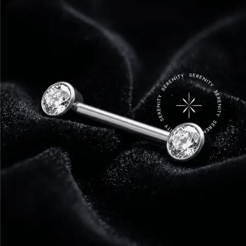 TN819 - Nipple CZ Flat Push Pin - Titânio Grau Implante