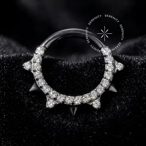 TN1356 - Argola Frontal Mini Spikes - Titânio Grau Implante (ASTM F136)