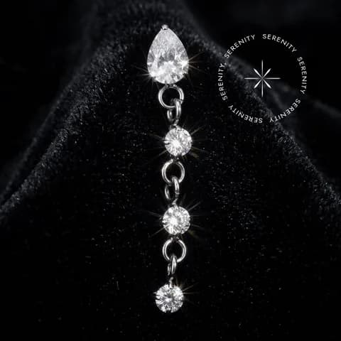 TN2038 Piercing Topo Pingente Gota Zircônia Titânio ASTM F136
