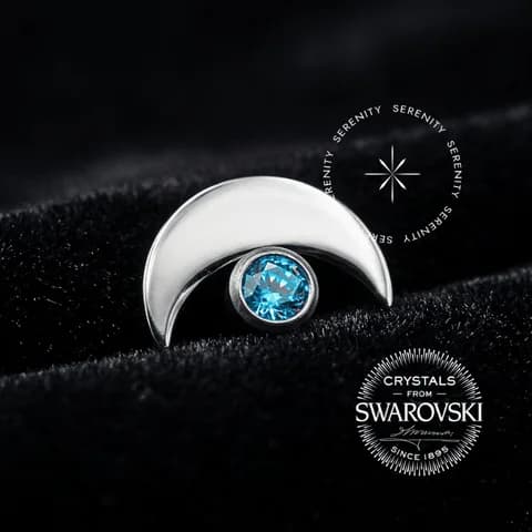 TS06 - Topo Lua Cravejada Swarovski - Titânio Grau Implante ASTM F136