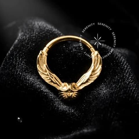 TN1770 - Argola Frontal Pomo de Ouro - Titânio Revestido de Ouro 18k