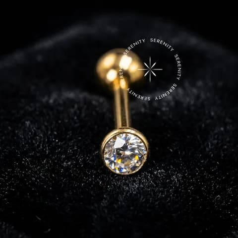 OR01 - Microbell Zircônia Flat - Ouro 18K Maciço
