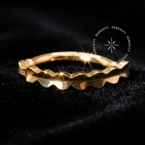 TN1420 - Piercing Umbigo Belly Clicker Corações - Titânio Revestido de Ouro 18k