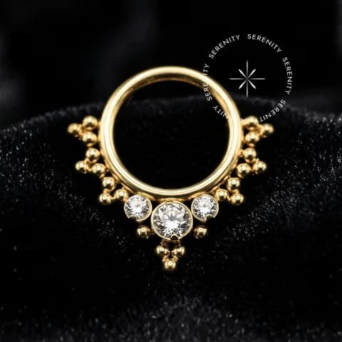 TN1537 - Argola Frontal Indiana - Titânio Revestido de Ouro 18k