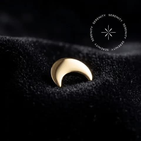 TN262 - Topo Lua Liso - Titânio Revestido de Ouro 18k