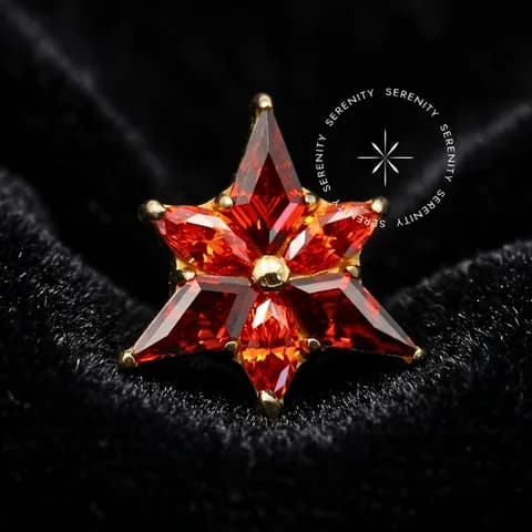 TN748 - Topo Triangular Zircônia - Titânio Revestido de Ouro 18k