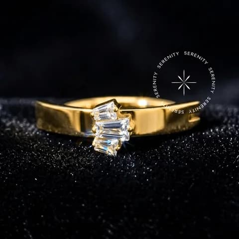 TN1791 - Piercing Umbigo Belly Clicker Baguettes - Titânio Revestido de Ouro 18k