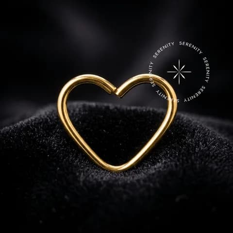 OR20 - Argola Coração Daith Liso - Ouro 18K Maciço