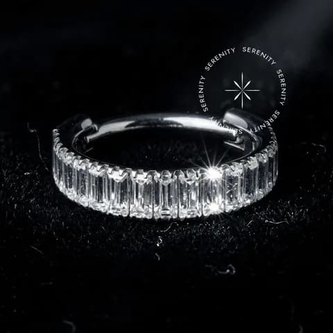TN1655 - Argola Segmento Zircônias Baguette - Titânio Grau Implante (ASTM F136)