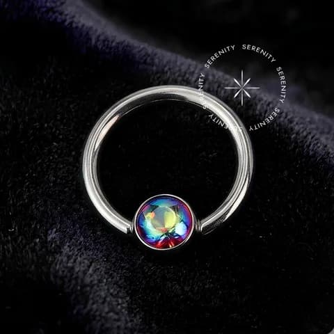 TN2234 - Argola Captive Color Vitrail Medium - Titânio Grau Implante (ASTM F136)