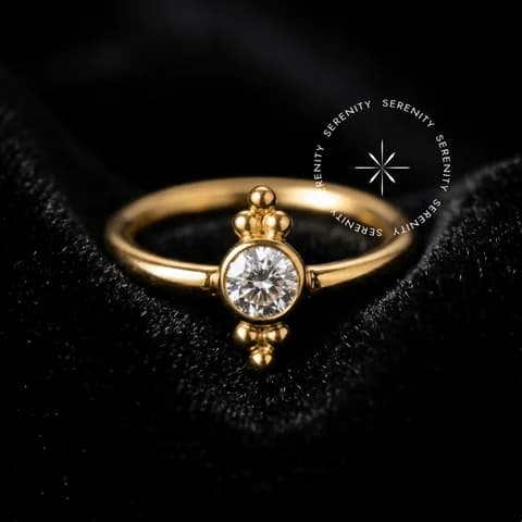 TN206 - Argola Captive CZ com Esferas - Titânio Revestido de Ouro 18k