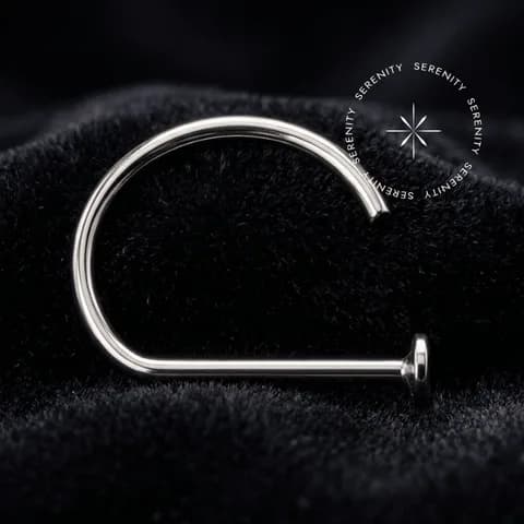 OR108 - Argola D-Ring Lisa - Ouro Branco 18k Maciço