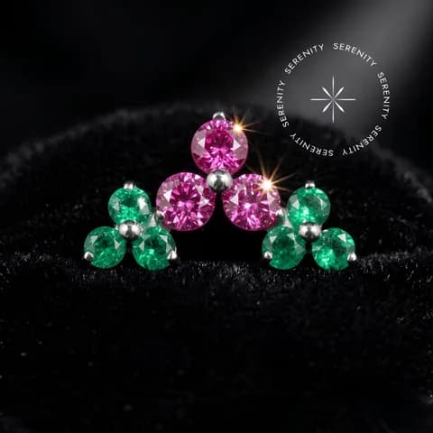 TN642 - Topo Cluster Trinity Cravejado - Titânio Grau Implante (ASTM F136)