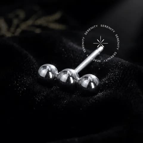 TN2222 - Topo Piercing 3 Mini Esferas Push Pin - Titânio Grau Implante