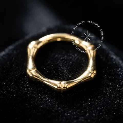 TN1407 - Argola Frontal Bambu - Titânio Revestido de Ouro 18k