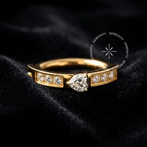 TN1879 - Piercing Umbigo Argola Billy Clicker Coração - Titânio Revestido de Ouro 18k