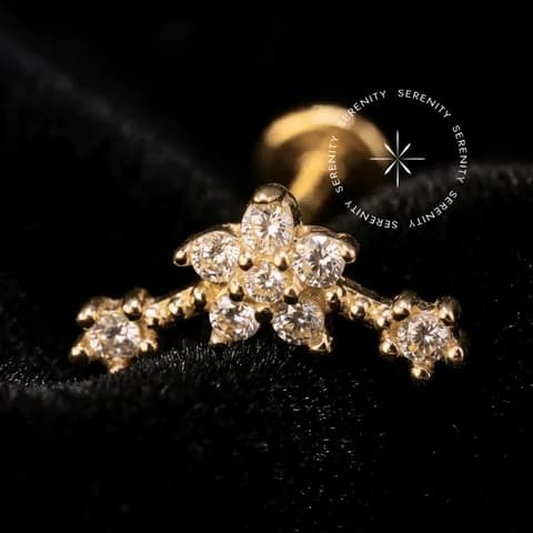 OR96 - Topo Cluster Corrente de Flores - Ouro 18K Maciço