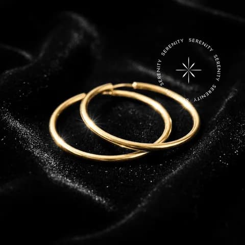 TN1848-1851 - Brinco Argola Max Lisa - Titânio Revestido de Ouro 18k