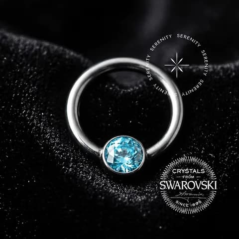 TS08 - Argola Segmento Frontal Swarovski - Titânio Grau Implante ASTM F136