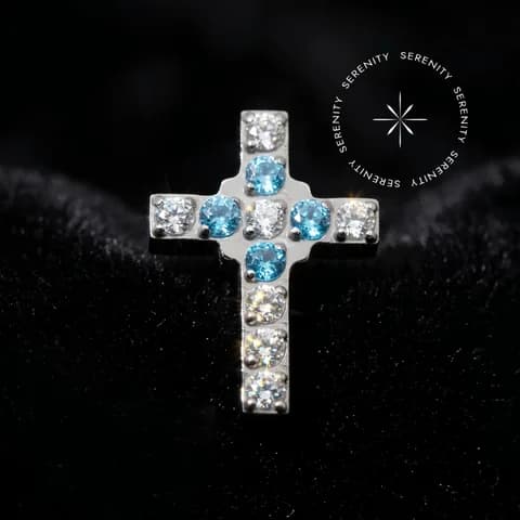 TN628 - Topo Cruz Sagrada Cravejada - Titânio Grau Implante (ASTM F136)
