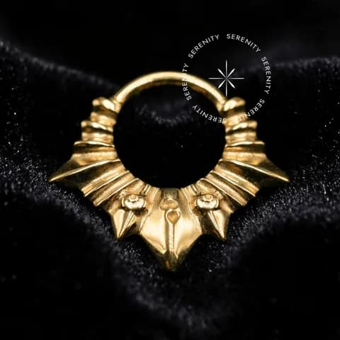 TN1384 - Argola Raios Metálicos - Titânio Revestido de Ouro 18k