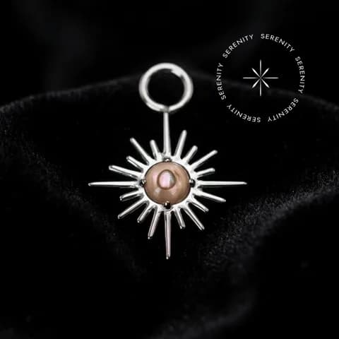 TN1613 - Pingente Estrela com Abalone - Titânio Grau Implante (ASTM F136)