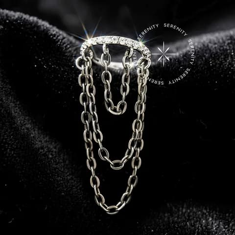 TN605 - Argola Clicker Lateral Correntes - Titânio Grau Implante (ASTM F136)