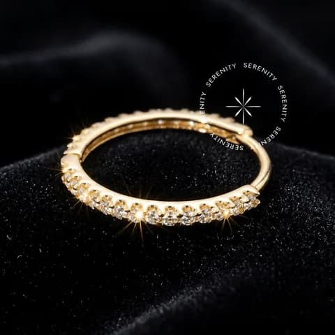 OR24 - Argola Clicker Cravejada - Ouro 18K Maciço