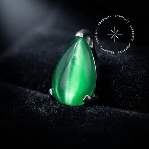 TN1803 - Topo Gota Ágata Verde - Titânio Grau Implante (ASTM F-136)